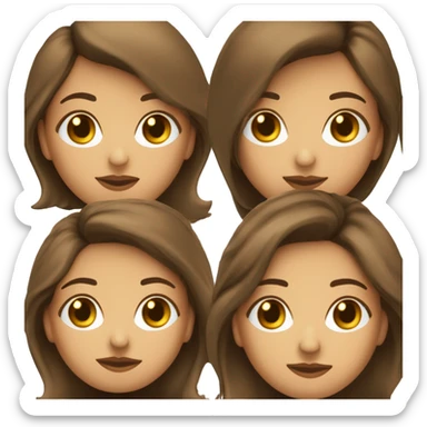 mujer ojos marrones, pelo castaño y liso con bata de veterina sticker