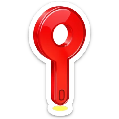 exclamation point, minimalistic 3d red neon glowing transparent sticker