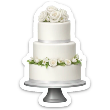 White wedding cake sticker
