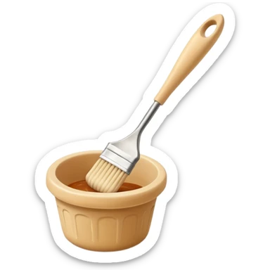 Beige silicon pastry brush for applying marinade  sticker