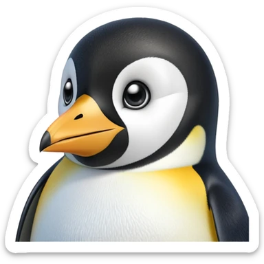 cinematic-adult-emperor-penguin-portrait-emoji,-head-tilted-playfully-and-inquisitively,-with-glossy,-pristine-plumage,-sparkling-eyes-filled-with-curiosity,-simplified-yet-irresistibly-adorable-features, black face sticker