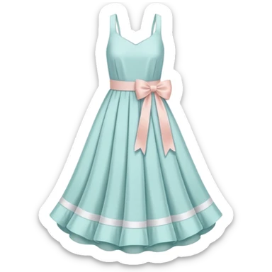 pastel dress with white ribbon sticker