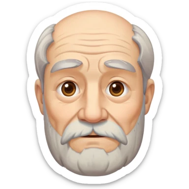 very old man with wrinkles and gray beard sticker