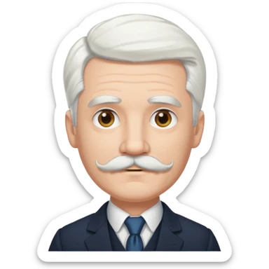victorian man with white hair sticker
