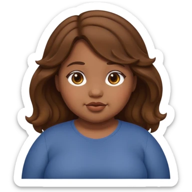 chubby girl with dusky skin tone and wavy hairs sticker