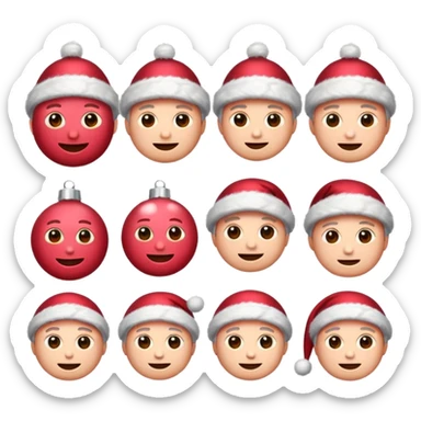 emojis estilo pixar de navidad rosada con rojo sticker
