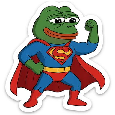 pepe the frog as a superhero sticker