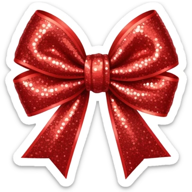 red glitter bow sticker
