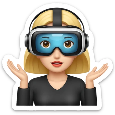VR wearing woman sticker