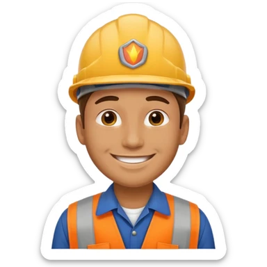 men wear worker's uniform sticker
