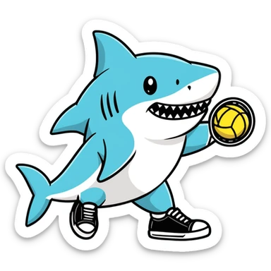 Tiburón con tenis  sticker