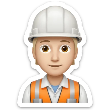 white hard hat engineer sticker