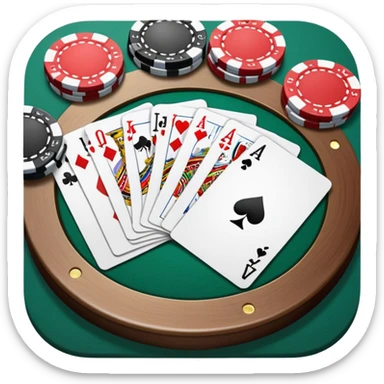 live casino with cards and chips sticker