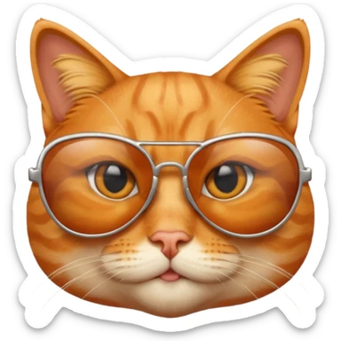 cat wearing sunglasses, simple and expressive sticker