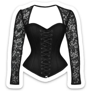 black lace long sleeve corset sticker