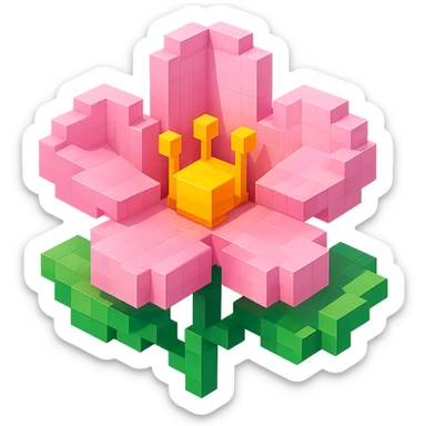 please Make it beautiful voxel style sticker