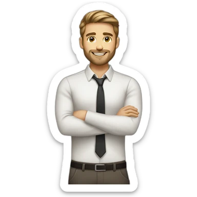 young entrepreneur male short beard darkblond hair sticker