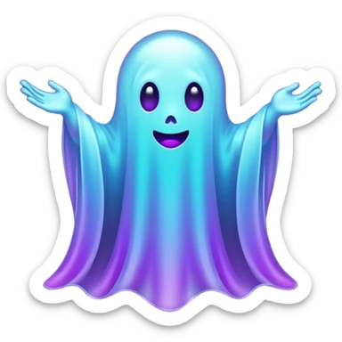 glitter purple and cian ghost glory sticker