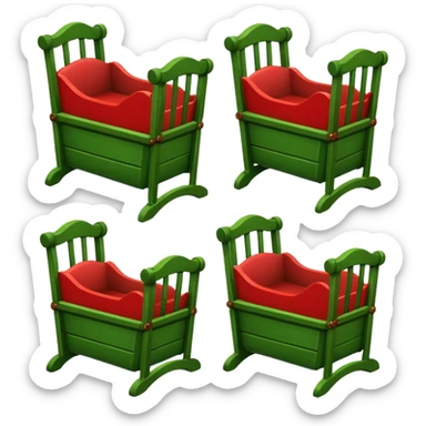 Cradles green and red color sticker