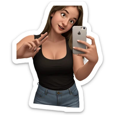 girl taking selfie in bathroom sticker