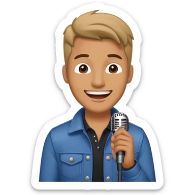 Happy Rock Pop Music Male Singer in his 30s dressed with trendy style sticker