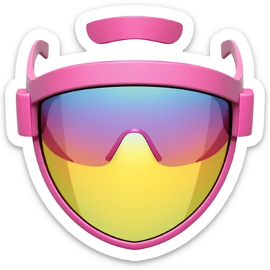 sporty pink shield visor sunglasses with chunky oversized frame, athletic design, sturdy thick appearance, one-piece lens sticker