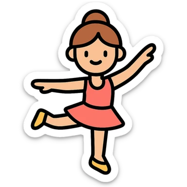 color outline icon of a girl doing ballet sticker