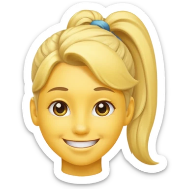 I want to have the regular puke emoji (the round yellow face) but with a pony tail, like Ariana Grande sticker