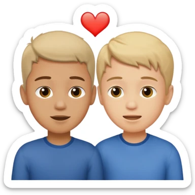 Two boys talking to each other. sticker