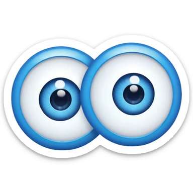 two separate cartoon eyes, simple and friendly sticker