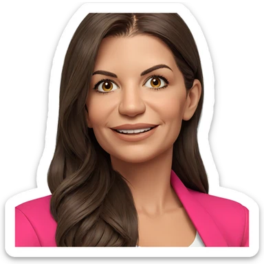 smiling girl with brown hair sticker