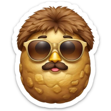 Extremely small baked potato wearing sunglasses  sticker