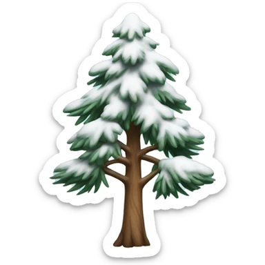 Snowy pine tree sticker