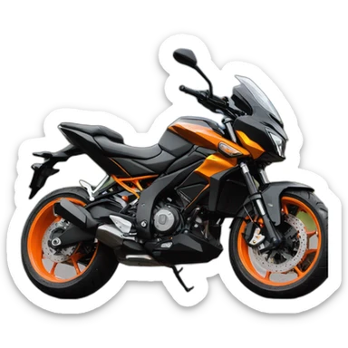 Moto pulsar ns200 negro/naranja sticker