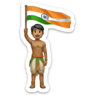 A man holding indian flag sticker