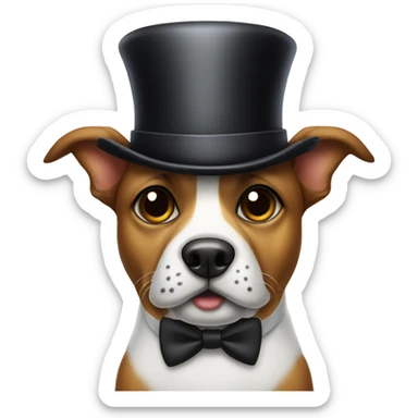 Dog with a top hat mustache and monocle  sticker