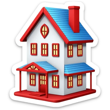 House made out of a playing cards sticker