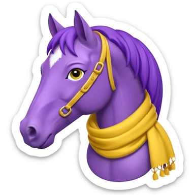 Purple horse wearing yellow scarf
 sticker