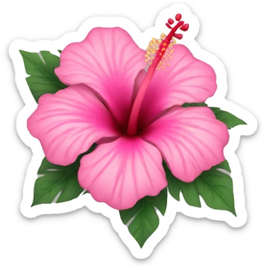 Pink hibiscus bouquet  sticker