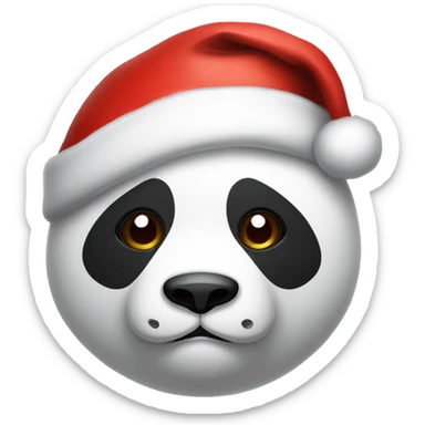 Sad panda wearing a Santa hat sticker