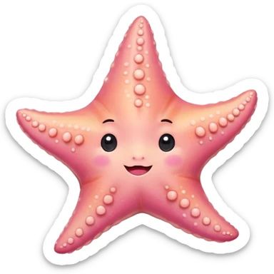very cute aesthetic starfish with small cheeks, bright but soft colors, especially charming sticker