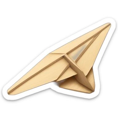 wooden paper plane sticker