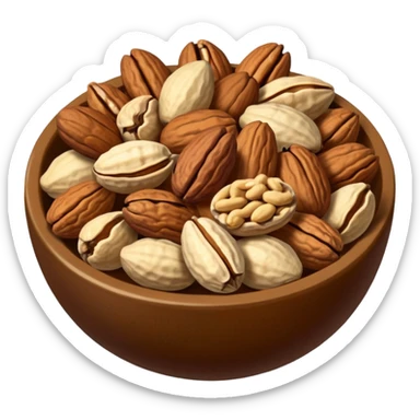 a bowl of nuts sticker