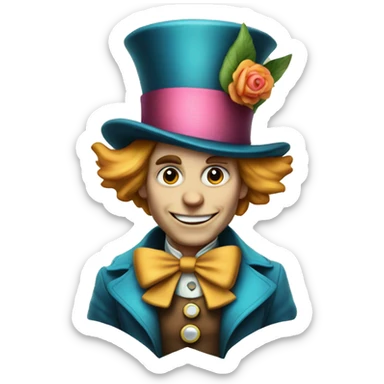 Alice in Wonderland The Mad Hatter character sticker