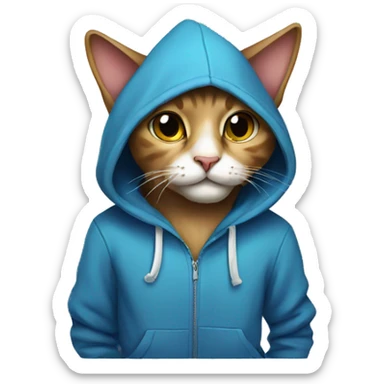 Cat wearing hoodies  sticker