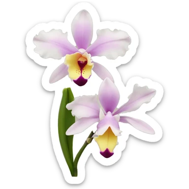 Cattleya Orchid flower sticker