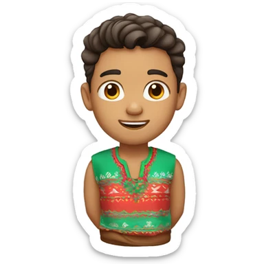 A cute boy wearing a cute mexican shirt sticker