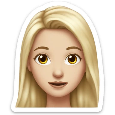 realistic portrait of a white girl  sticker