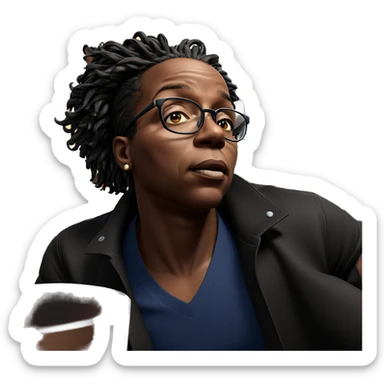 stylish dark-skinned male portrait sticker