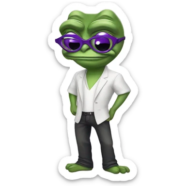 pepe in purple lambo sticker